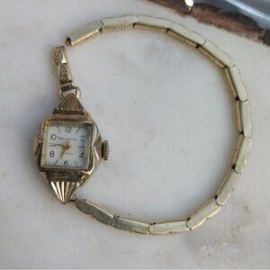 Vintage Westclox Ladies 17 Jewel Wristwatch Baldwin 10K GF Gold Filled Stainless